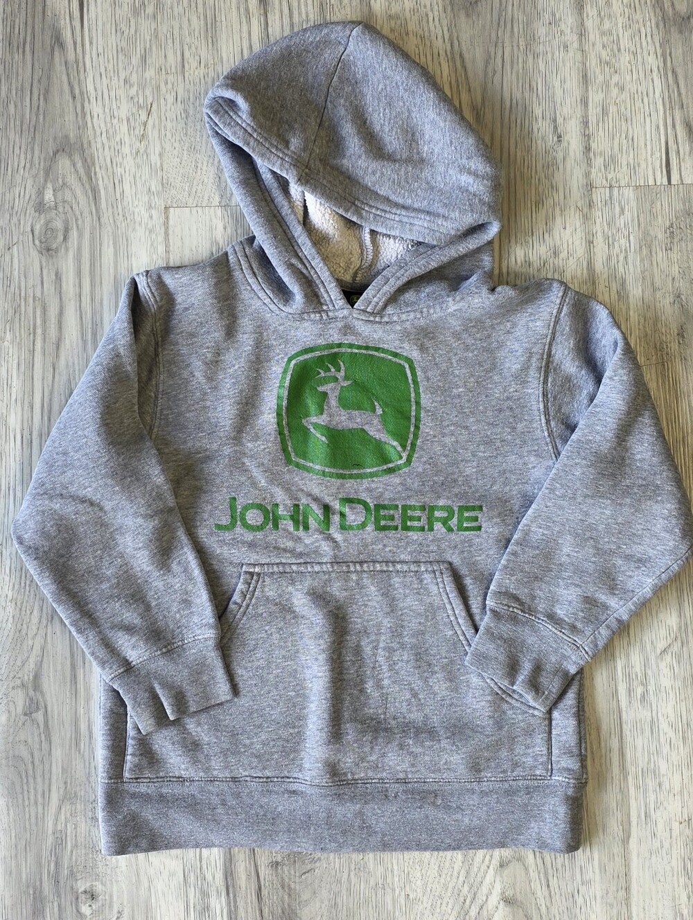 John Deere Boys Size 6 Gray Logo Pullover Hoodie